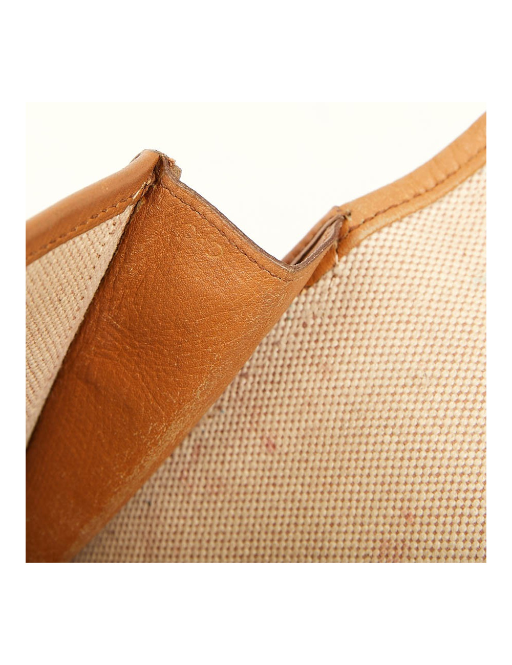 pochette Jige HERMES en toile et cuire beige
