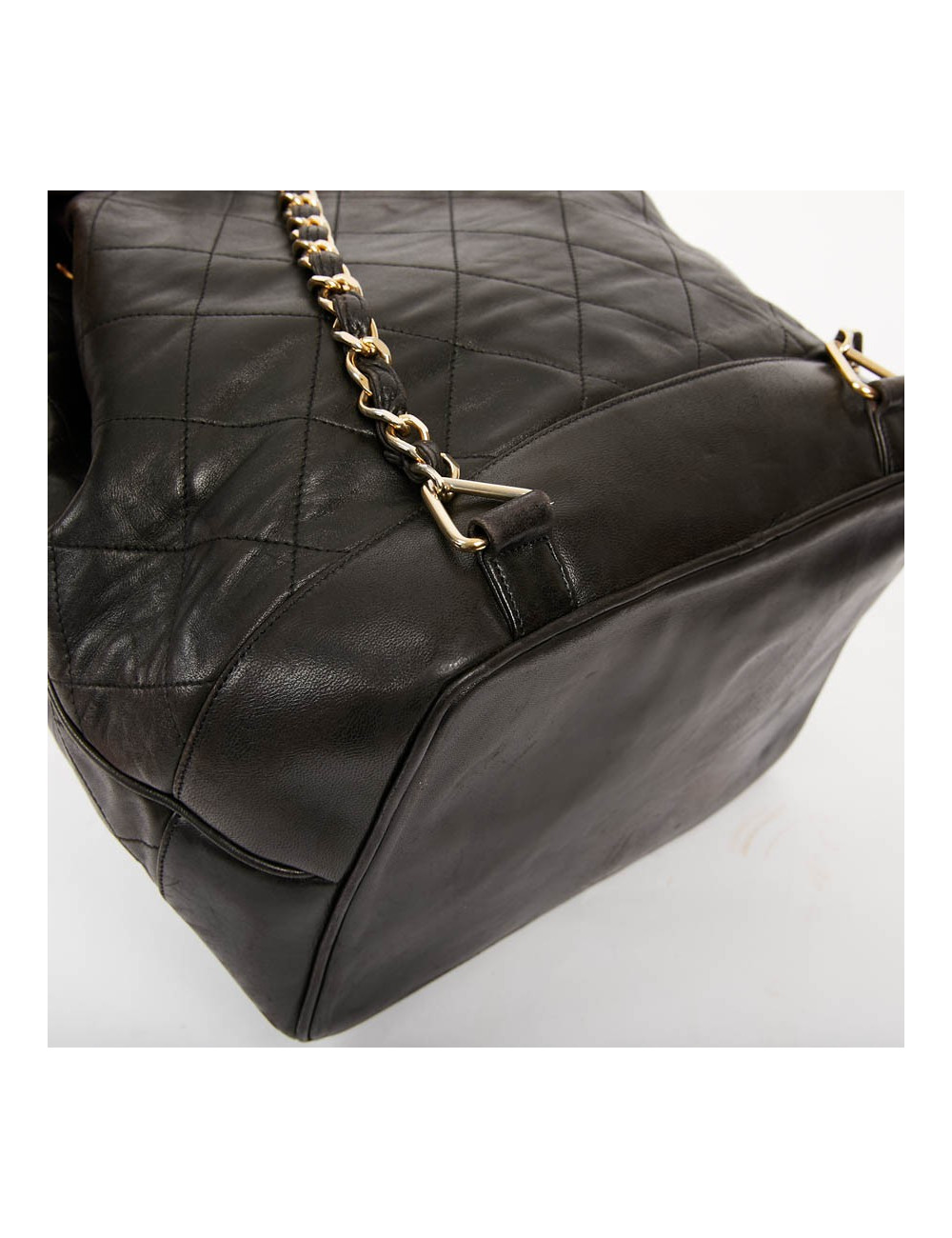 Sac à dos CHANEL vintage cuir noir