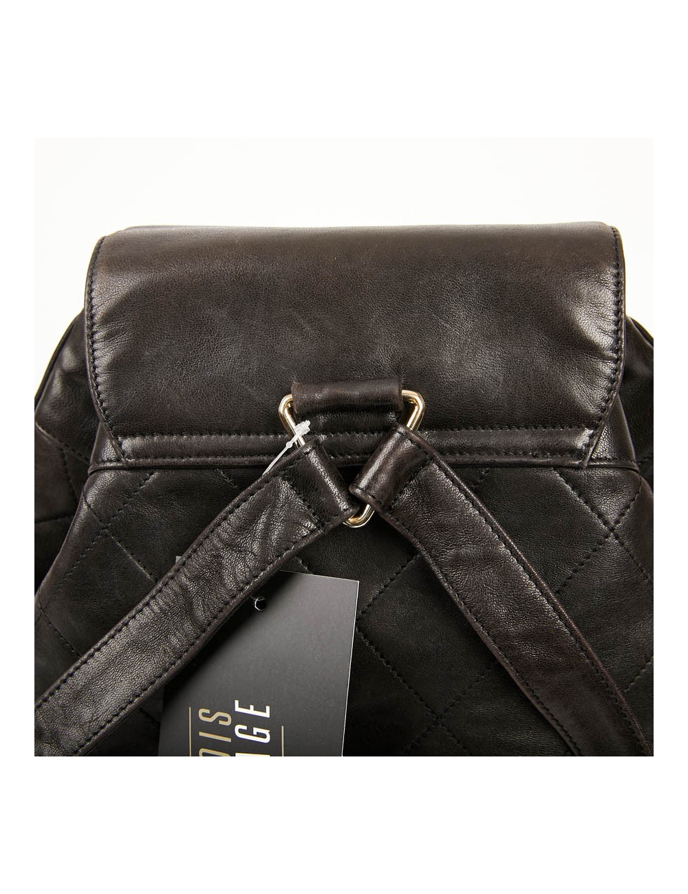 Sac à dos CHANEL vintage cuir noir