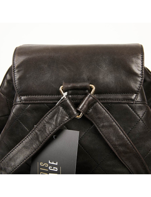 Sac à dos CHANEL vintage cuir noir