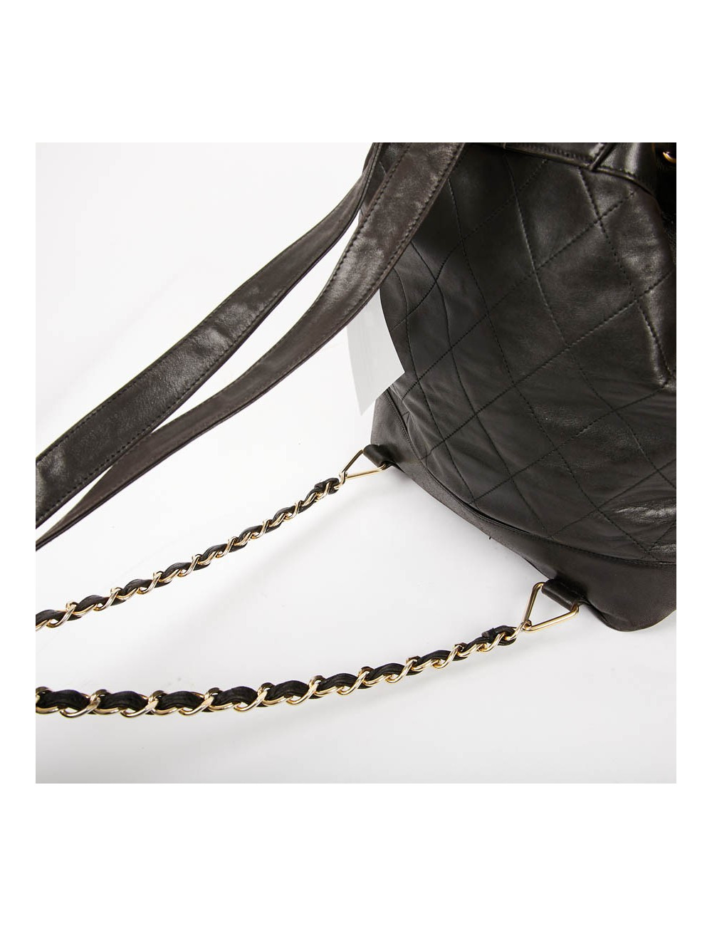 Sac à dos CHANEL vintage cuir noir