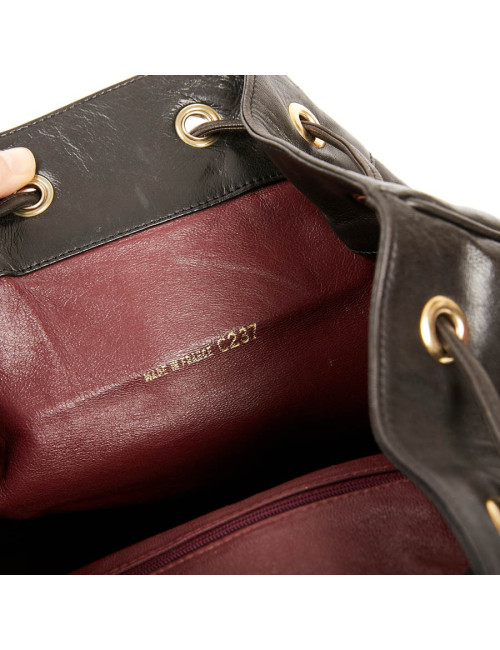 Sac à dos CHANEL vintage cuir noir