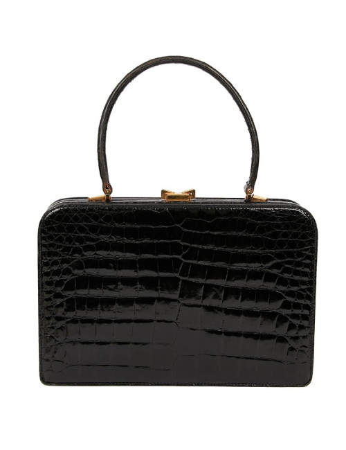 MORABITO Black crocodile vintage handbag
