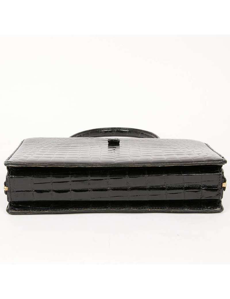 Sac MORABORITO crocodile porosus noir Vintage