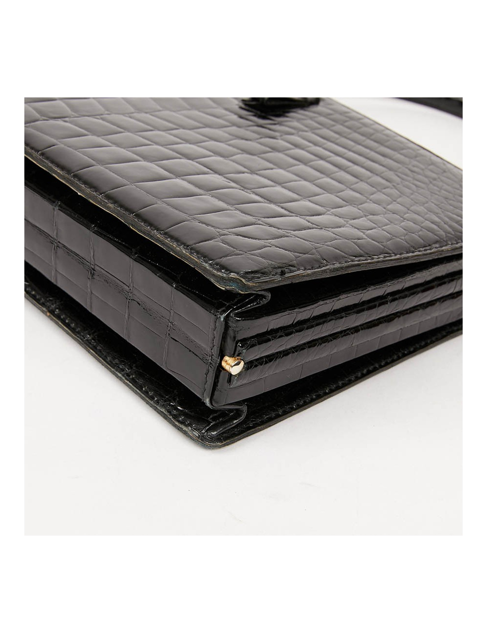 MORABITO Black crocodile vintage handbag