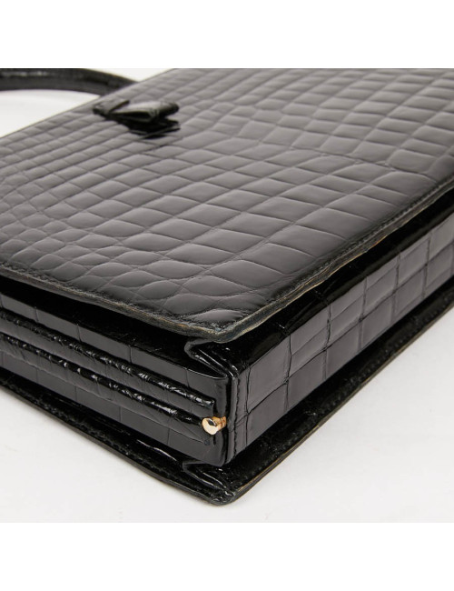MORABITO Black crocodile vintage handbag