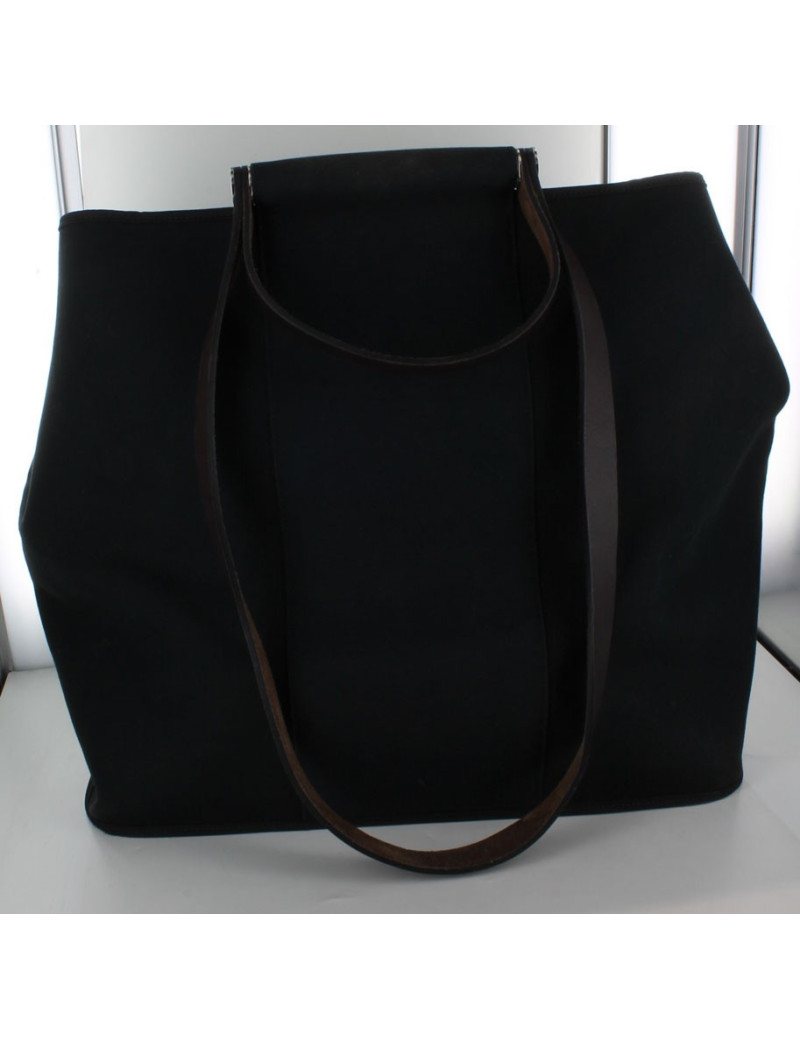 Sac Cabag HERMES en toile bleu marine