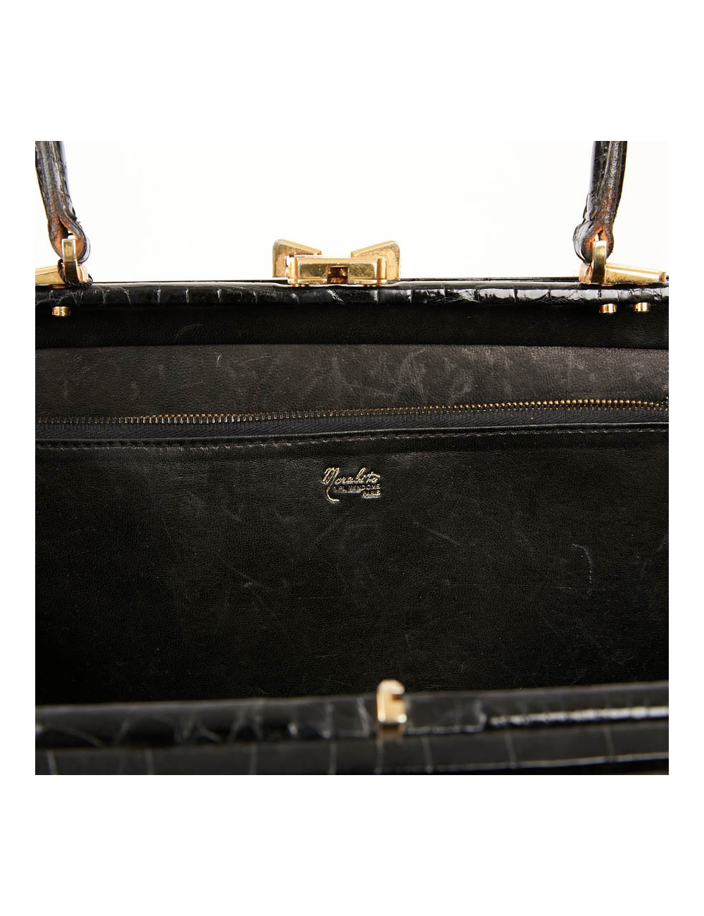 MORABITO Black crocodile vintage handbag