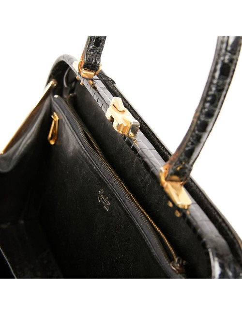 MORABITO Black crocodile vintage handbag