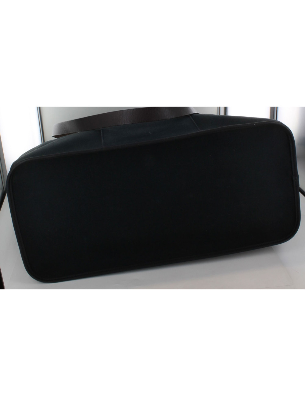 Sac Cabag HERMES en toile bleu marine GM