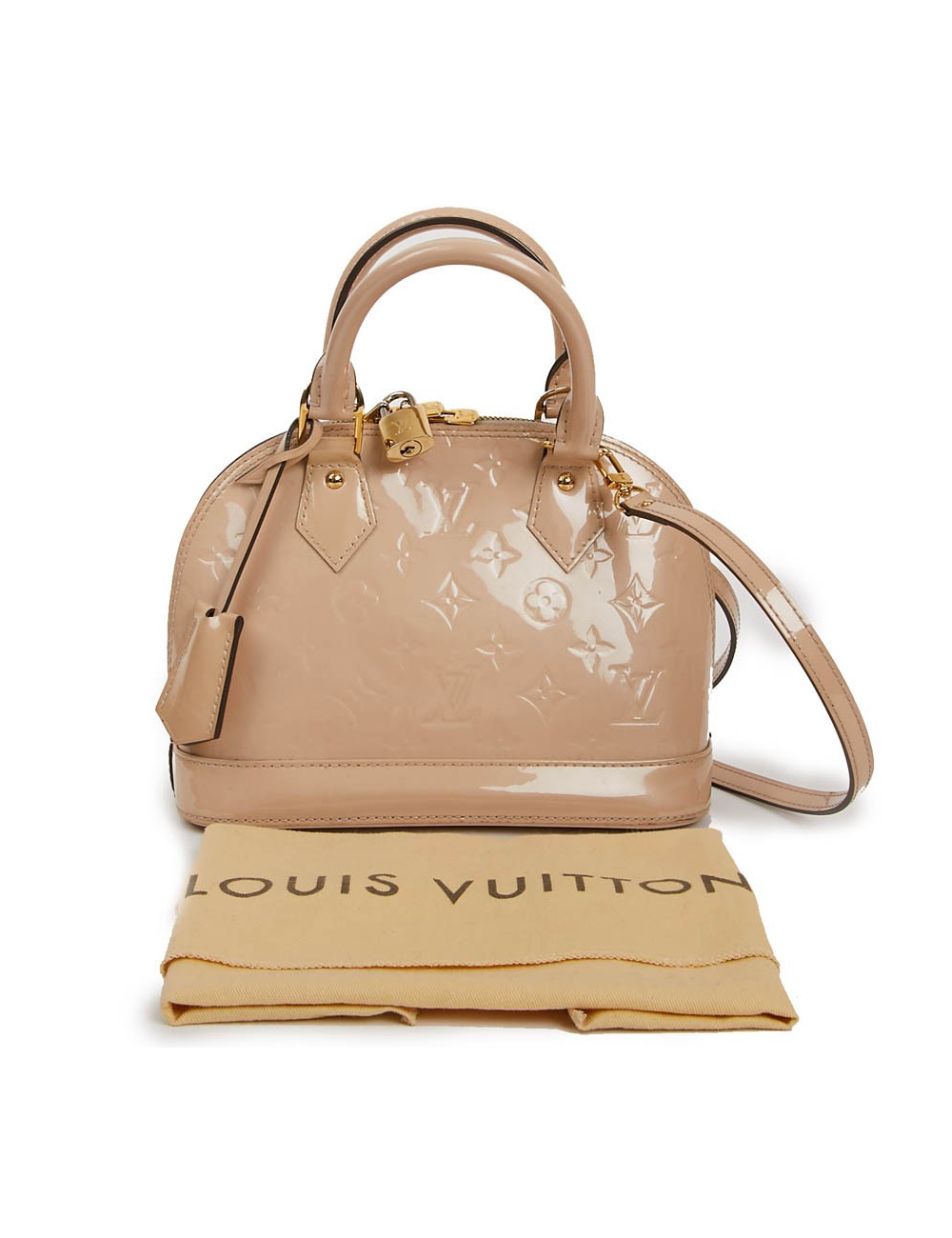 Sac LOUIS VUITTON Alma BB en cuir vernis rose poudré