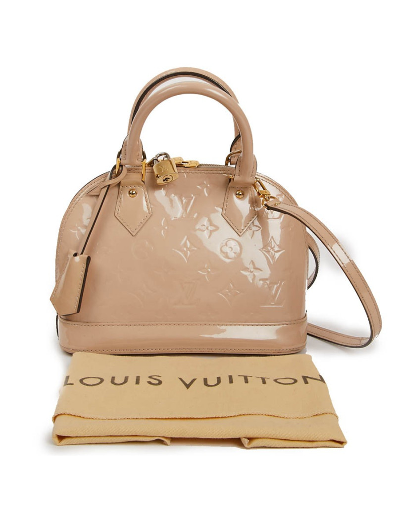 Sac LOUIS VUITTON Alma BB en cuir vernis rose poudré