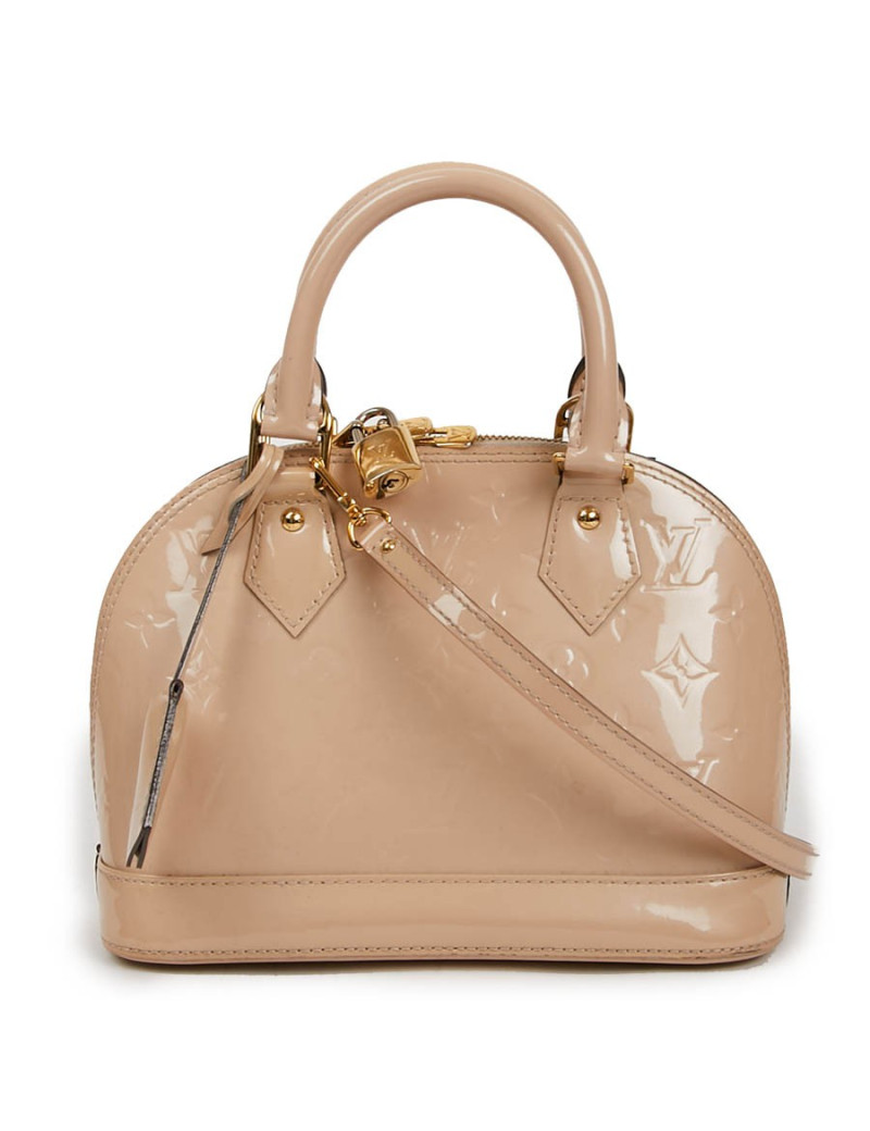 Sac LOUIS VUITTON Alma BB en cuir vernis rose poudré