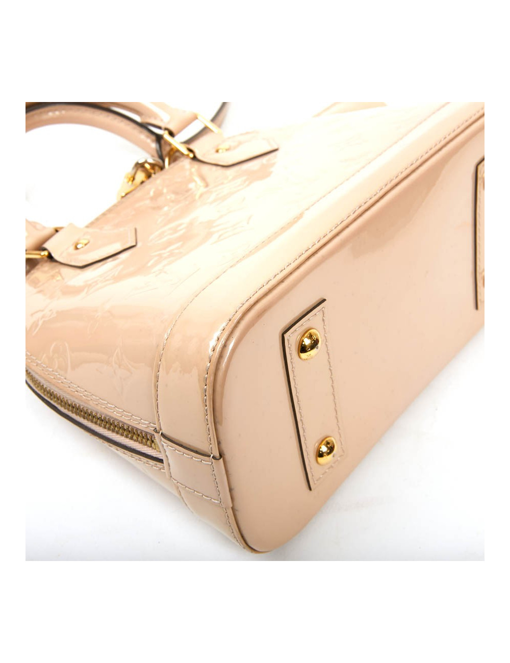 Sac LOUIS VUITTON Alma BB en cuir vernis rose poudré