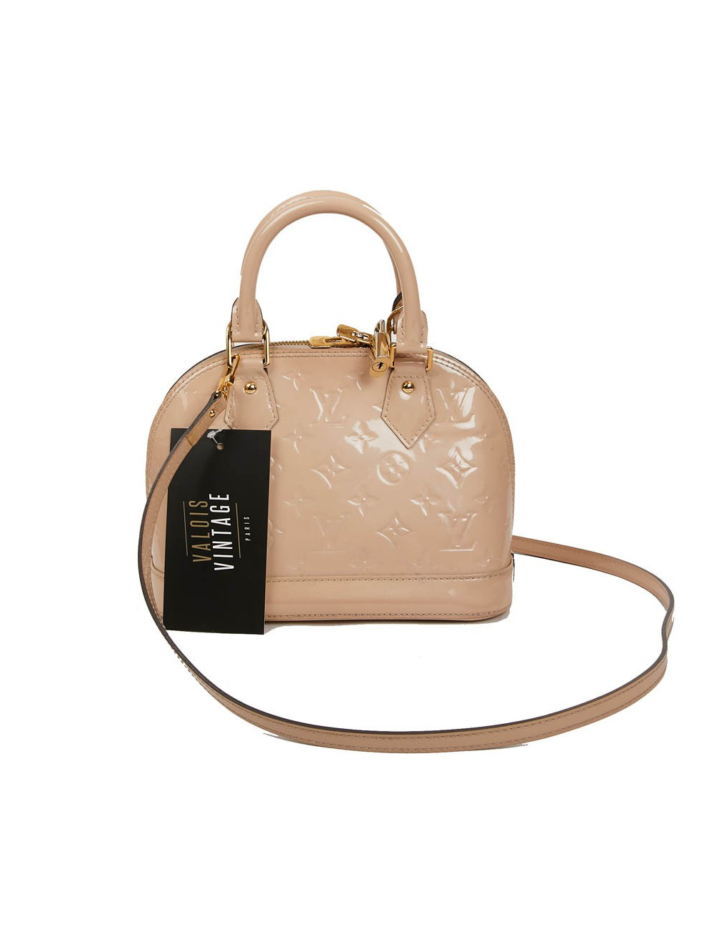 Sac LOUIS VUITTON Alma BB en cuir vernis rose poudré