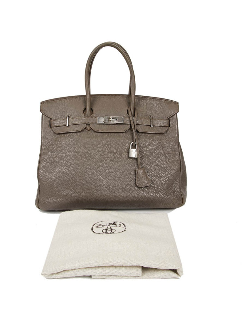 Birkin 35 HERMES cuirn togo étoupe