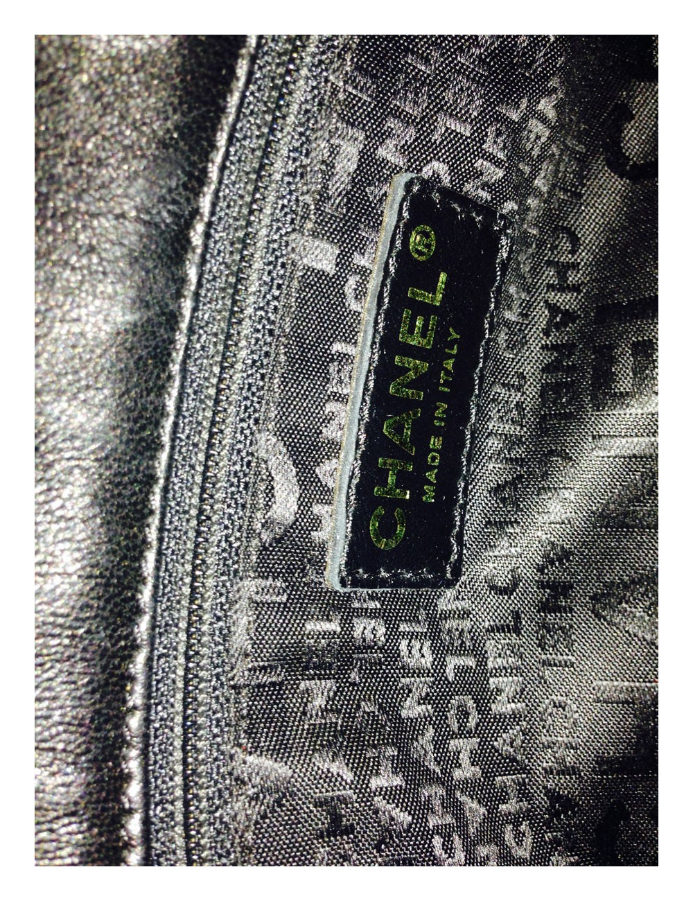 Sac CHANEL laine et cuir multicolore