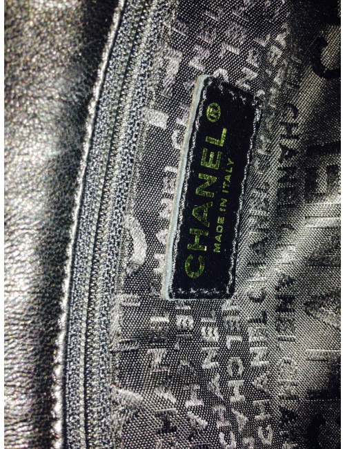 Sac CHANEL laine et cuir multicolore