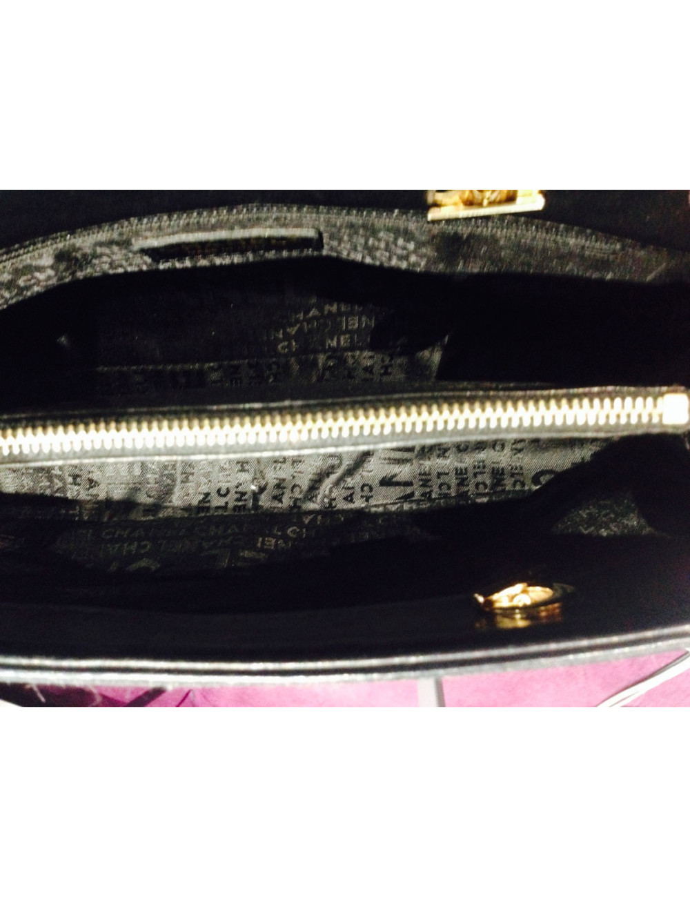 Sac CHANEL laine et cuir multicolores