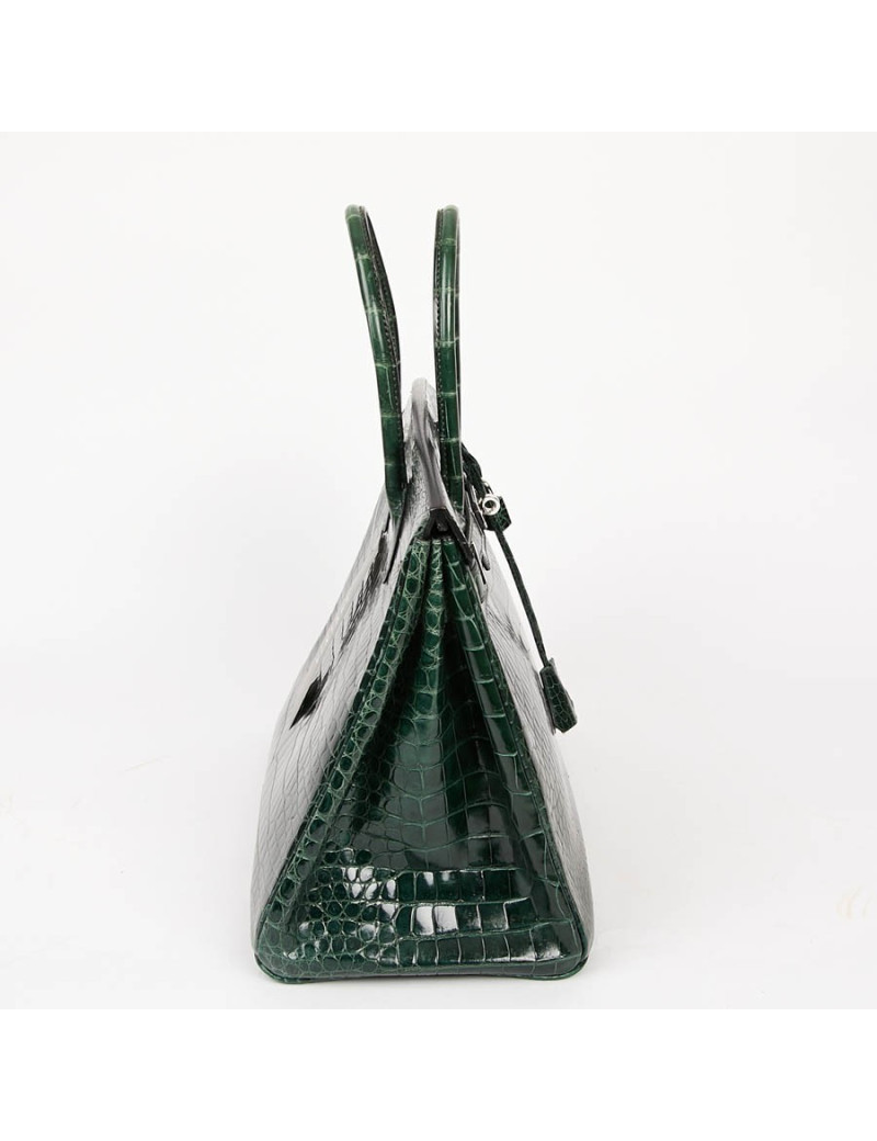 Birkin 35 HERMES en croco vert émeraude