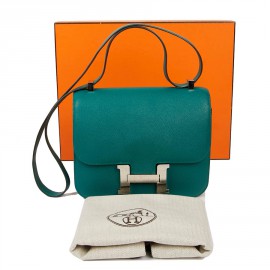 HERMES Constance Elan Bag in Malachite Green Epsom Leather