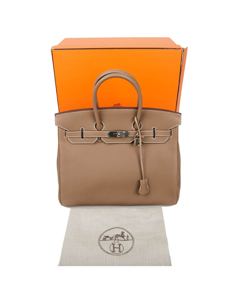 Sac HERMES Birkin 35 cuir Togo Etoupe 