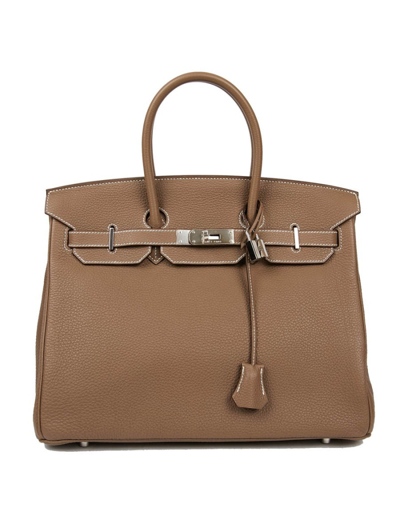 Sac HERMES Birkin 35 cuir Togo Etoupe 