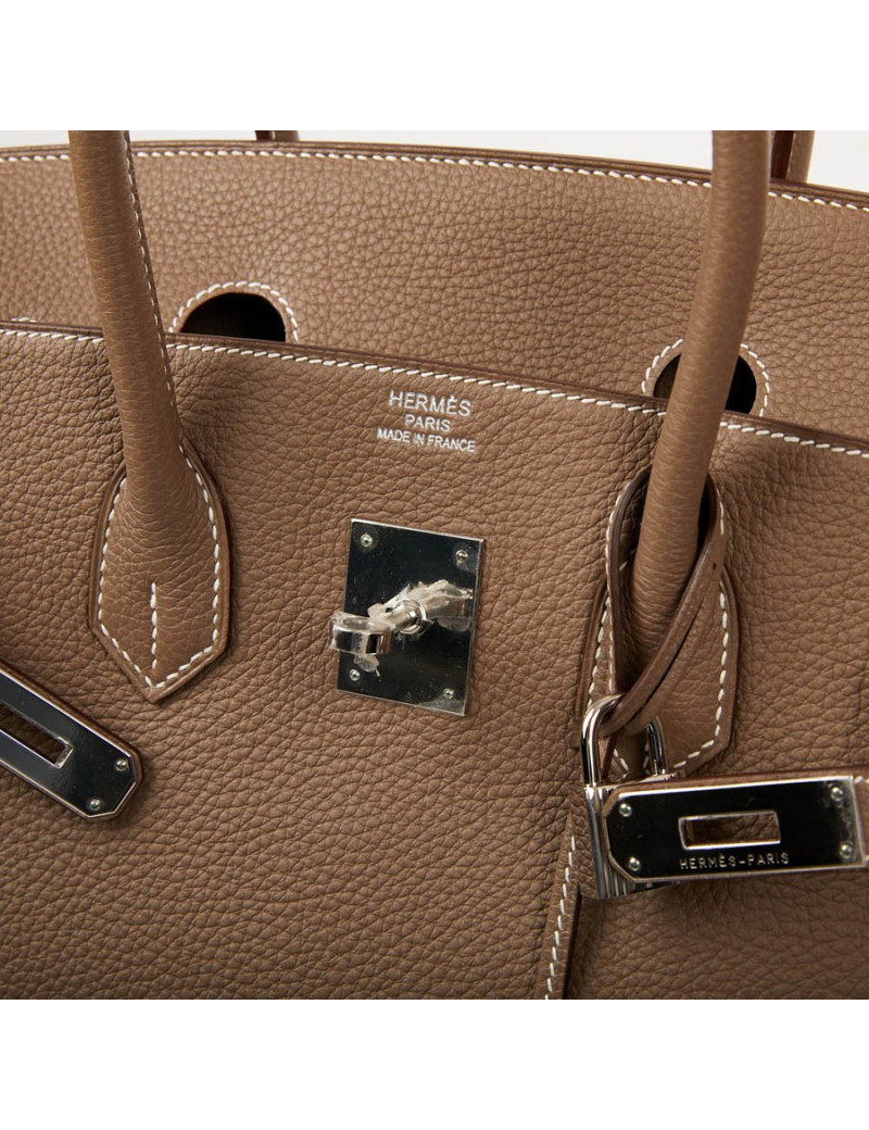 Sac HERMES Birkin 35 cuir Togo Etoupe 