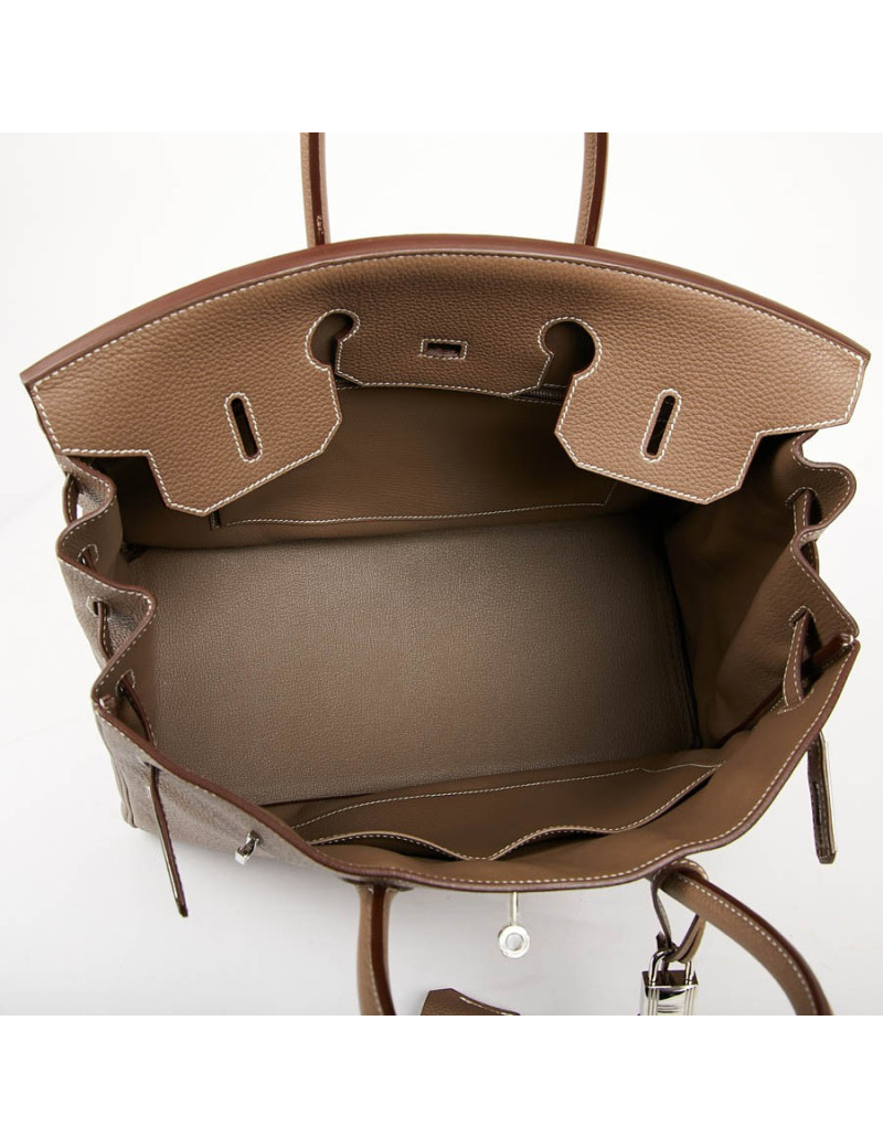 Sac HERMES Birkin 35 cuir Togo Etoupe 