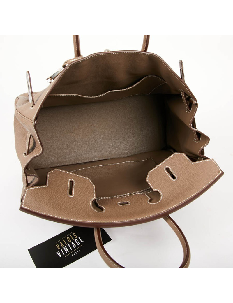 Sac HERMES Birkin 35 cuir Togo Etoupe 