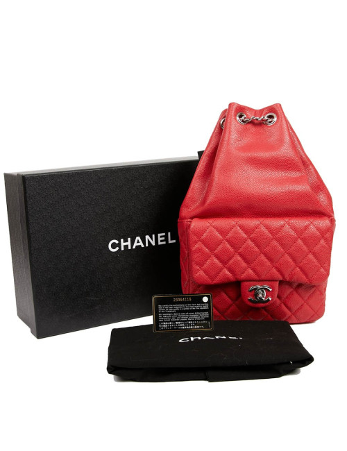 Sac à dos CHANEL grainé rouge 