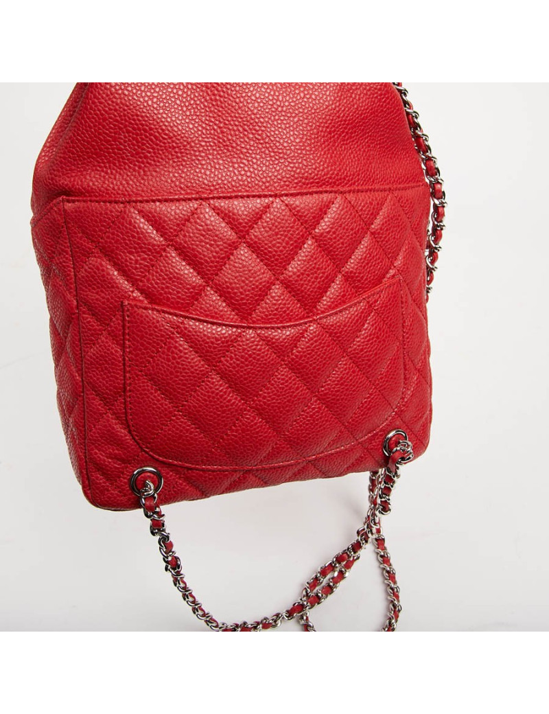 Sac à dos CHANEL grainé rouge 