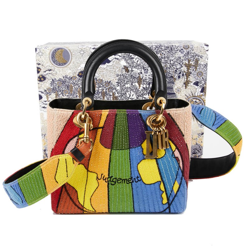 Limited Edition Lady Dior Multicolored Judgment Bag