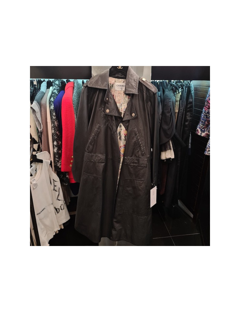 Trench T 40 CHANEL Paris-DubaÏ cuir noir