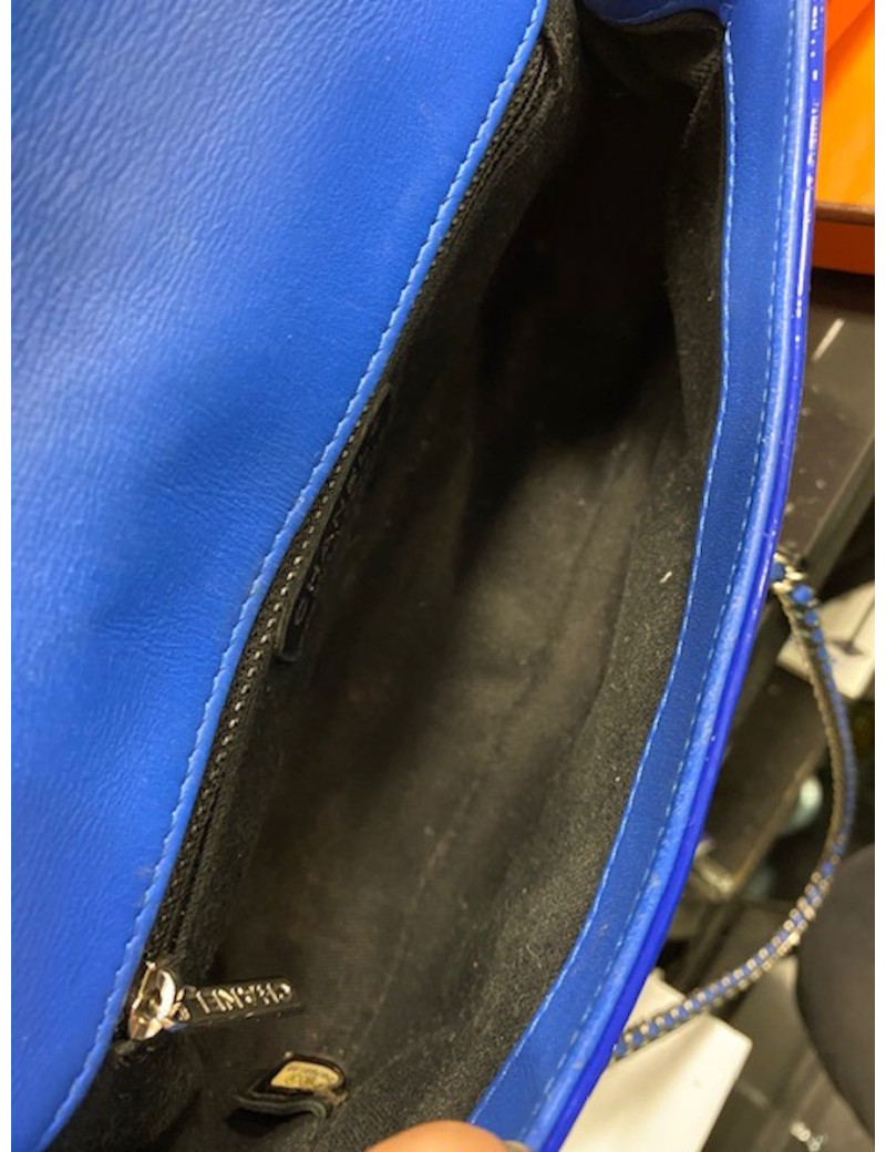 Small flap bag Chanel blue patent leather - Pre-owned Luxury Bag 