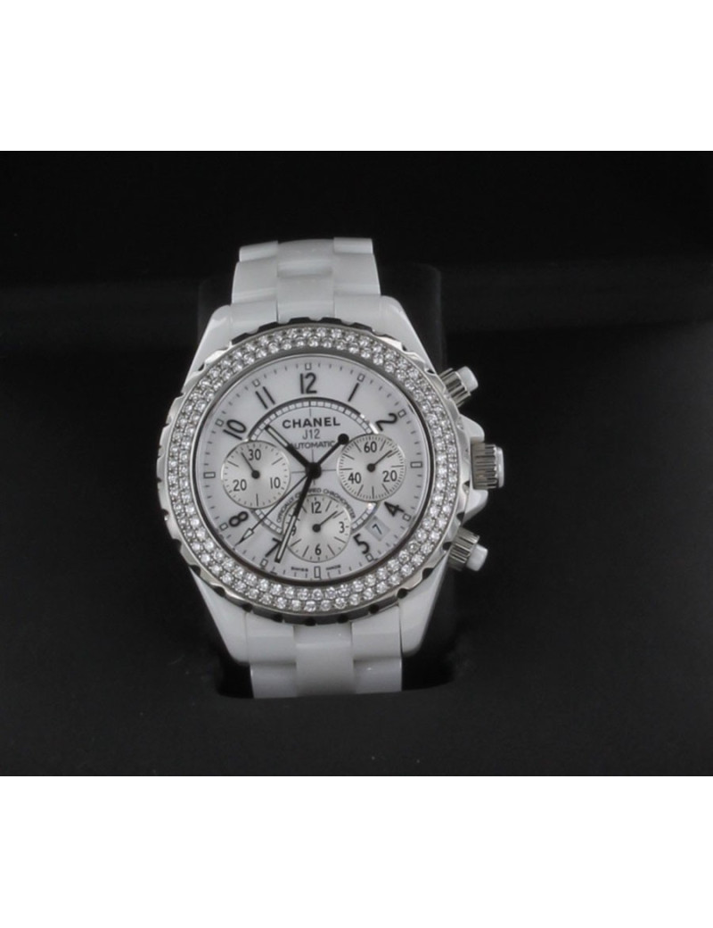 Montre J12  CHANEL chronographe diamants 