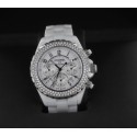 Watch J12 chronograph white ceramic CHANEL diamond