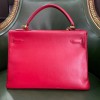 Kelly 32 HERMES in Rouge Casaque Grained Calfskin Leather 