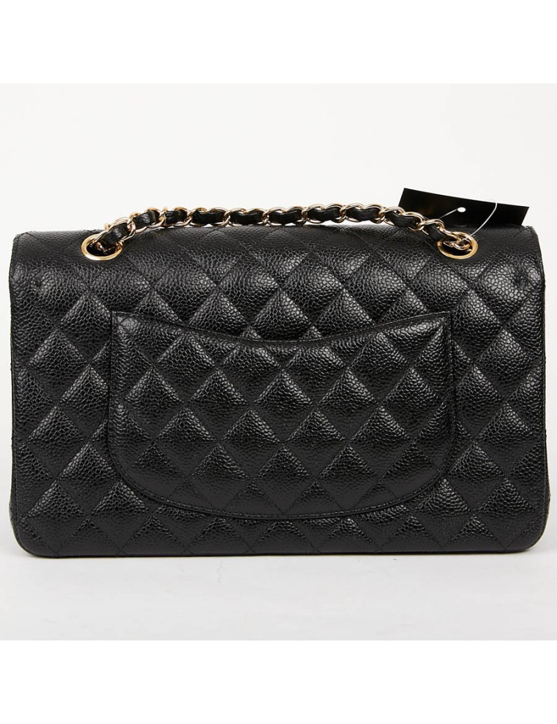Timeless CHANEL cuir grainé noir