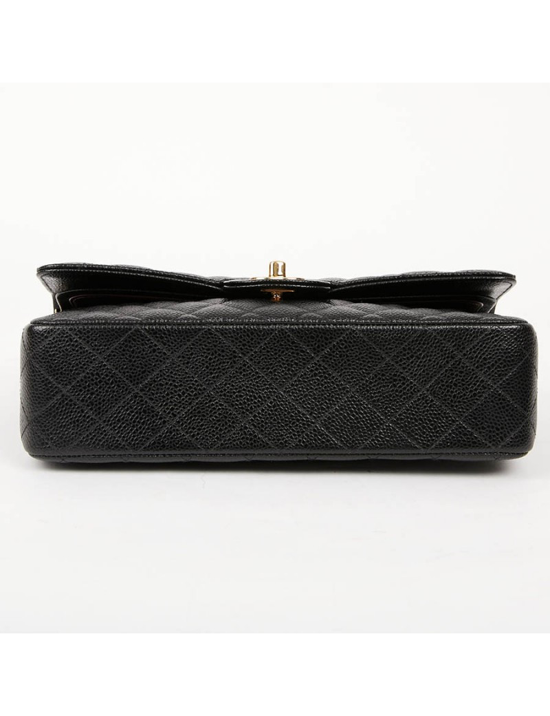 Timeless CHANEL cuir grainé noir