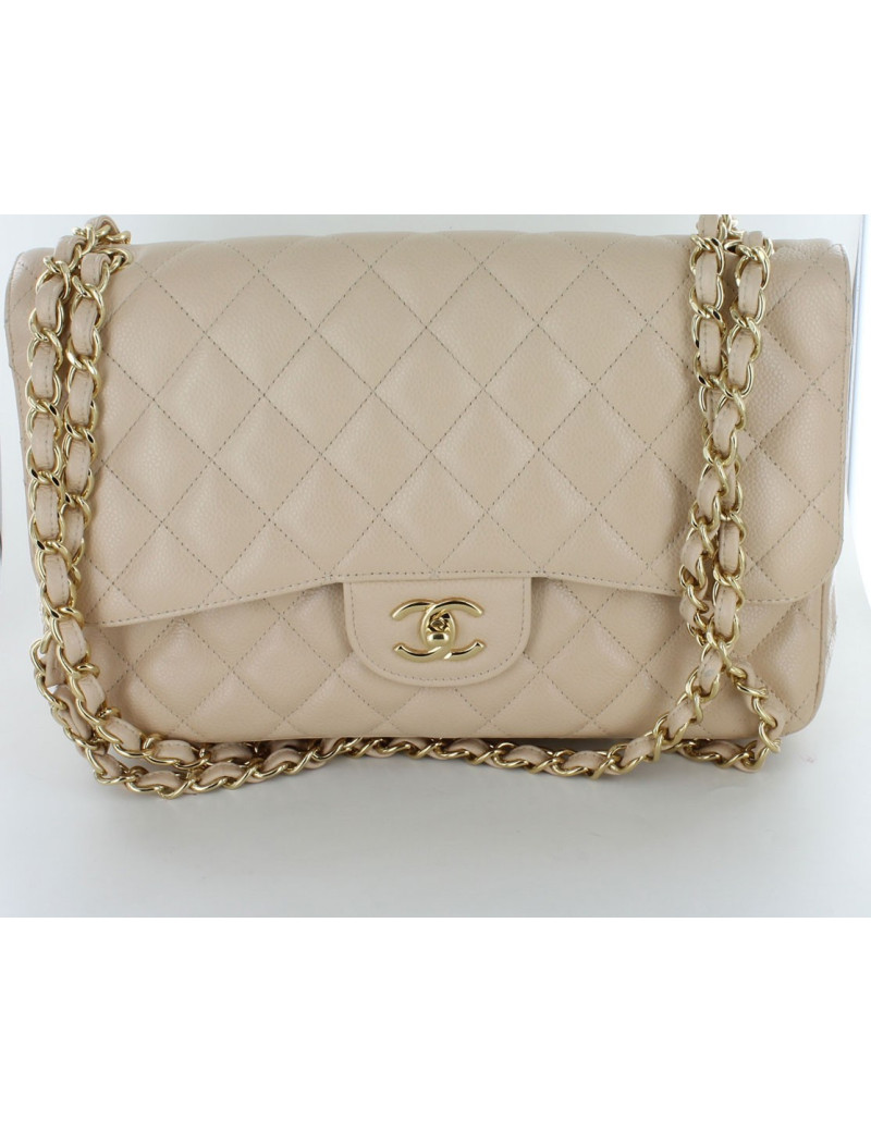 Jumbo CHANEL en cuir de veau grainé 