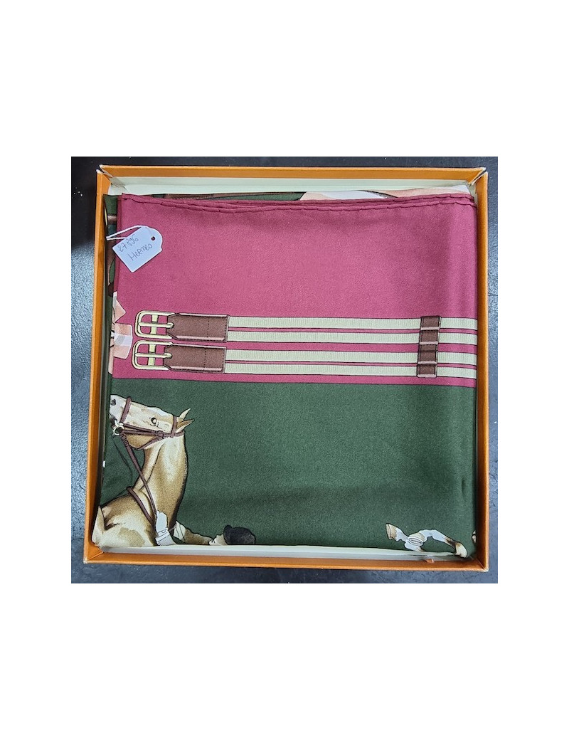 Carré HERMES Jumping vert et rouge