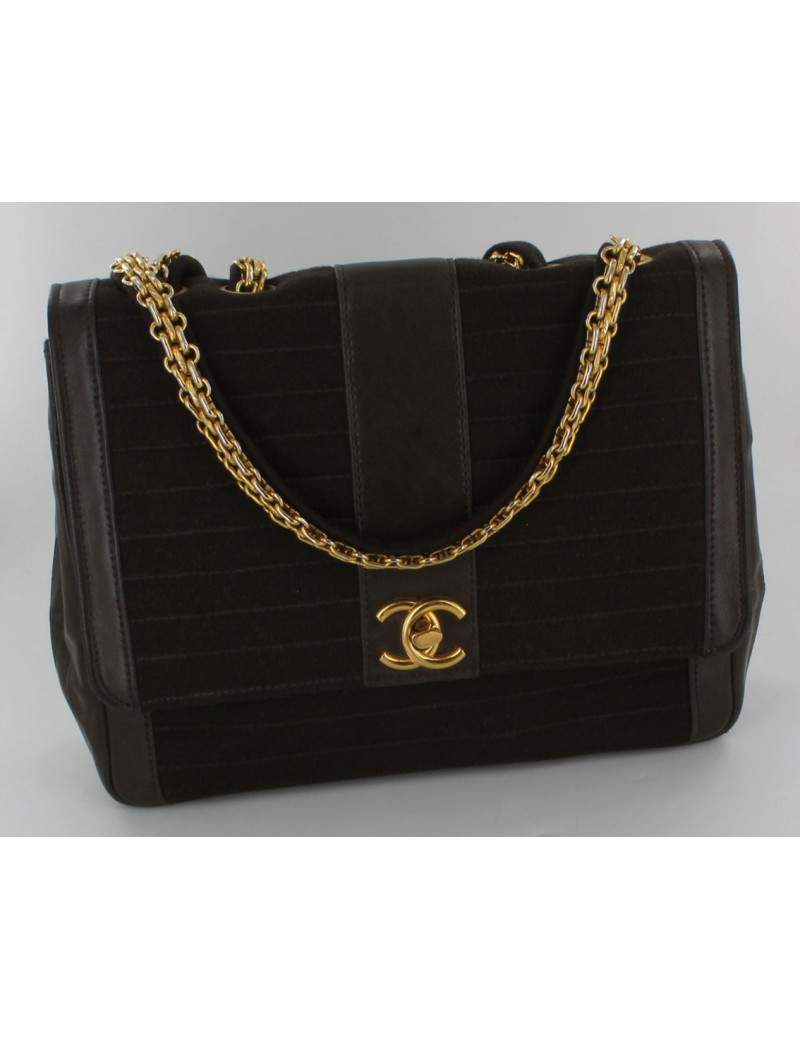 Sac CHANEL jersey et cuir  Vintage