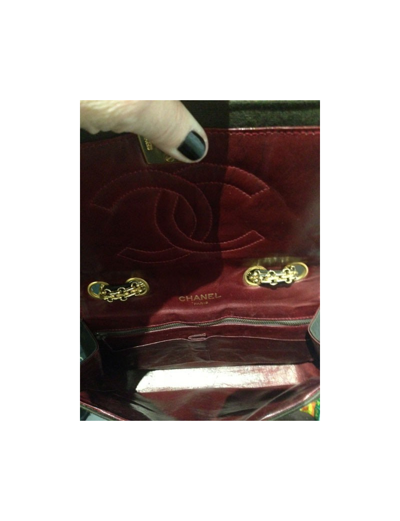 Sac CHANEL jersey et cuir  Vintage