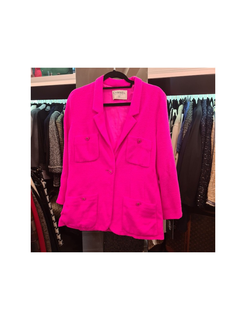 Veste T 40 CHANEL tweed fuchsia Barbie collection