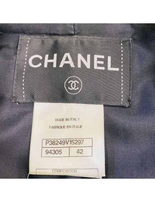 CHANEL Veste velours noir T42