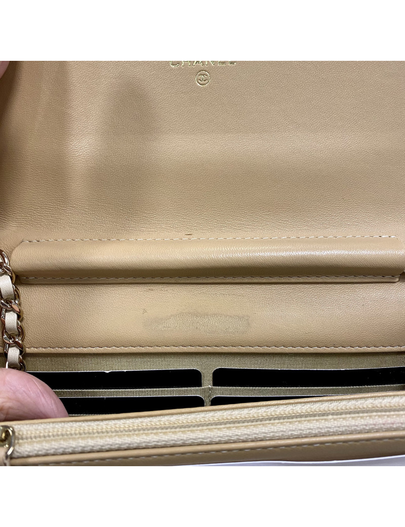 Sac en tweed CHANEL beige et noir