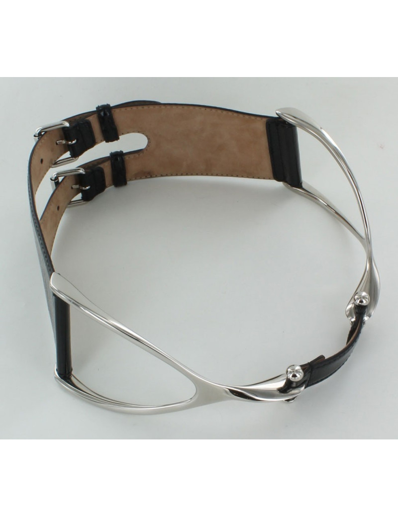 Ceinture ALEXANDER MCQUEEN en cuir noir verni