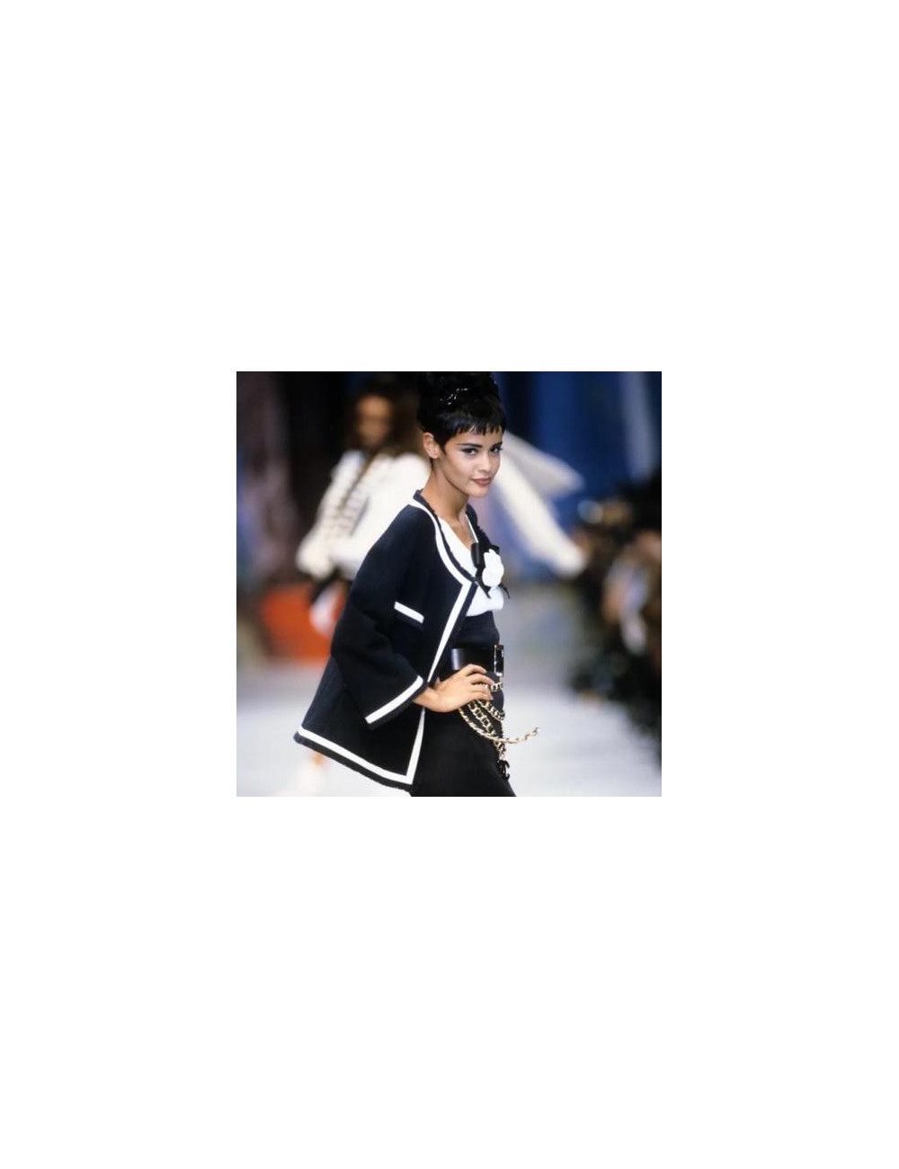 Veste CHANEL T 36 tweed bleu