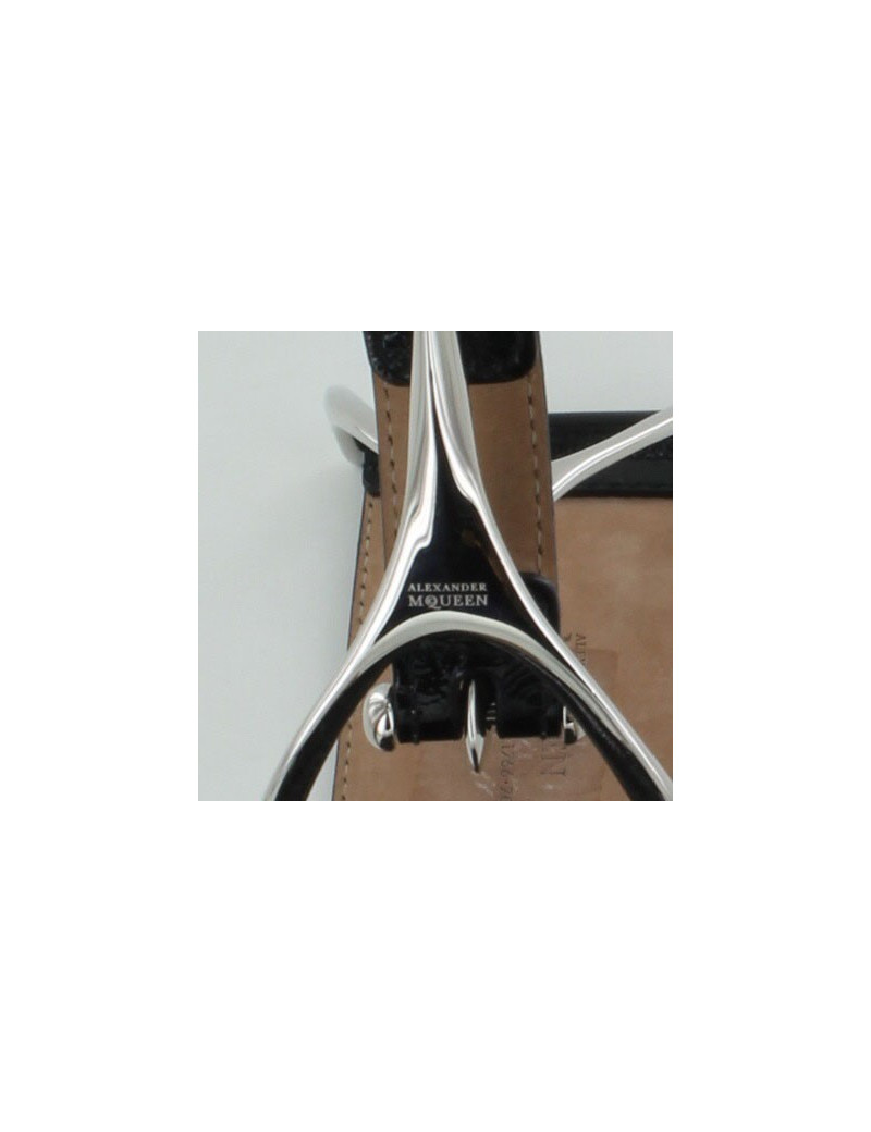 Ceinture ALEXANDER MCQUEEN en cuir noir verni